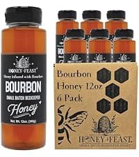 HONEY FEAST Bourbon-Infused Sweetener 12 oz | Artisanal Small-Batch Raw Blend | Ideal for Bourbon Enthusiasts & Gourmets B086RMJKQ9