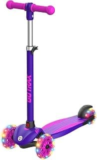 LED Light-Up Wheels, 3 Adjustable Handlebar, Easy Assembly, Lightweight, Wide Anti-Slip Deck, Lean to Steer, Max Load 110 lbs Gotrax KS1 Kids Kick Scooter, 3 Wheels for Boys & Girls 2-8, Gifts B0CCYMV1T1