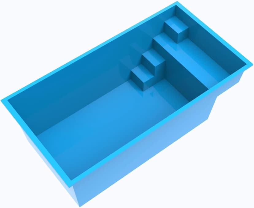 Fiberglass Pool Shells for Inground Pools | Fast Installation, Saltwater & Weather Resistant Rectangular 14ft x 7.4ft x 4.6ft