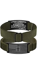 To My Son/Stepson/Son-in-Law Bracelet, Adjustable Stainless Steel American Flag Bracelet Jewelry, Birthday Valentine Christmas Day Gifts