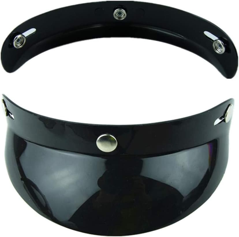 VCOROS Helmet Peak Shield Open Face Retro Motorcycle Helmet Sun Shade Protector Black Peak Shield