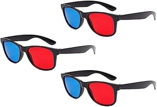 3Pcs Red and Blue 3D Glasses Universal TV Movie Dimensional Video Frame 3D Glasses DVD Game Glass 3D Style Glasses for 3D Movies Games, 3D Viewing Glasses, Televisions and Video