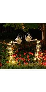 Solar Lights Outdoor Garden Decor, Large Hanging Waterproof Watering Can Landscape Lights Outside Decorations for Yard Front Porch Patio Backyard Gardening Gift for Mom Grandma Women Birthday