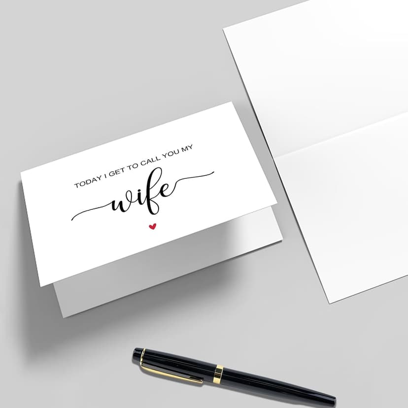Qiliji Today I Get To Call You My Wife Wedding Day Card, To My Wife on Our Wedding Day Card, Wedding Day Vow Card for Bride, Bride Gift from Groom