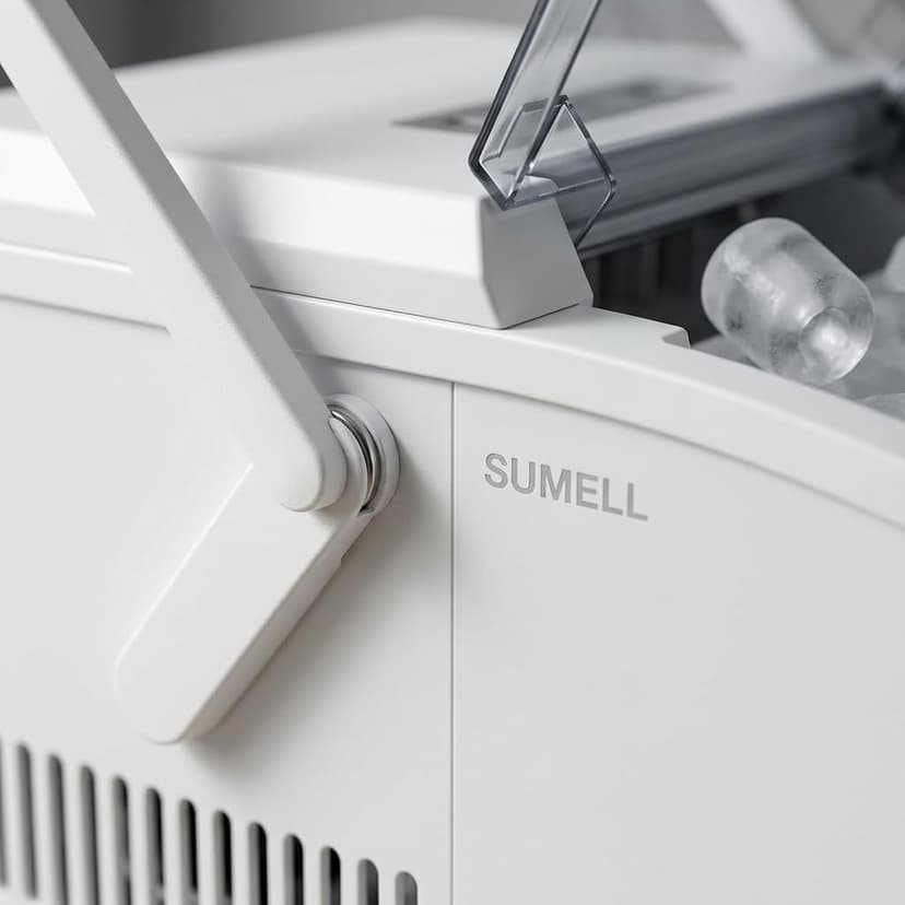 SUMELL Countertop Ice Maker with Handle, 26lbs/24H Portable Ice Machine, Bullet Ice Maker for Home, Kitchen, Camping & Bar