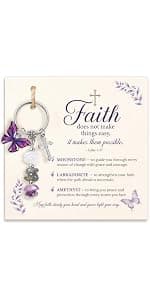 Made With 3 Types Of Genuine Stone Beads And Stainless Steel Ring, Lightweight 2.43 Inch Keychain, Includes Sentimental Card 2.43 Inch Crystal Keychain Gifts For Women, Friend, Coworker, Daughter, Mom B0H5WQWGNL