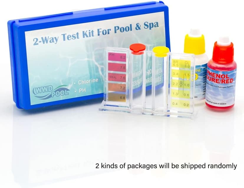 WWD POOL Swimming Pool Spa Water Chemical Test Kit for Chlorine and Ph Test (2 Way Test Kit)