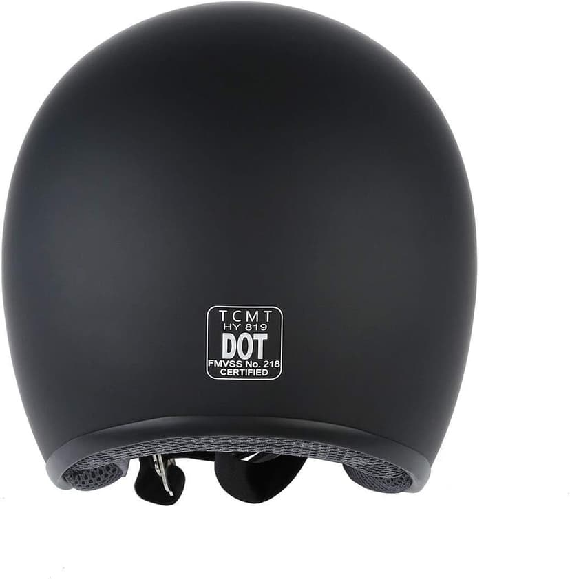 TCMT Adult Motorcycle 3/4 Open Face Helmet With Visor Cafe Racer Cruiser DOT Approved Size L
