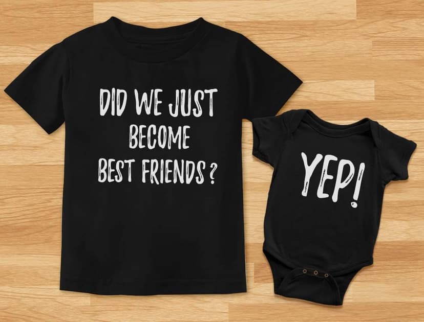 Tstars Did We Just Become Best Friends? Big Brother Little Bro Matching Shirt & Baby Bodysuit Set