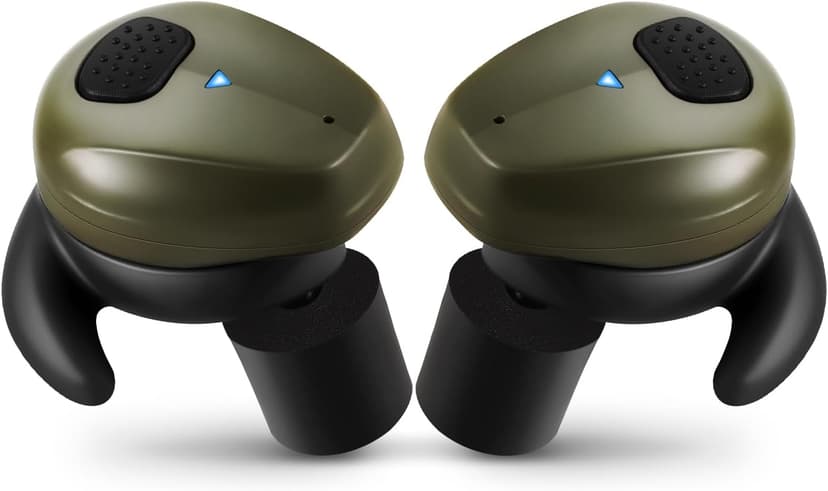 YHKEMA Electronic Shooting Earbuds - Ear Hearing Protection NRR 28dB Bluetooth 5.3 Noise Cancelling & Sound Amplification - Rechargeable Case for Hunting and Range(Green)