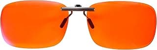 Blue Light Blocking Glasses for Women + Men - Better Sleep + Anti Eye Strain Protection - Computer Screens & Gaming - Metal Clip On - 99% Night-time Amber Lens