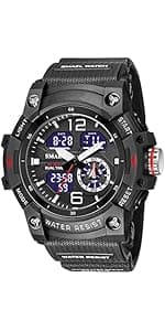 L LAVAREDO Mens Digital Watch Sports Military Watches Waterproof Outdoor Chronograph Wrist Watches for Men with LED Back Ligh/Alarm/Date