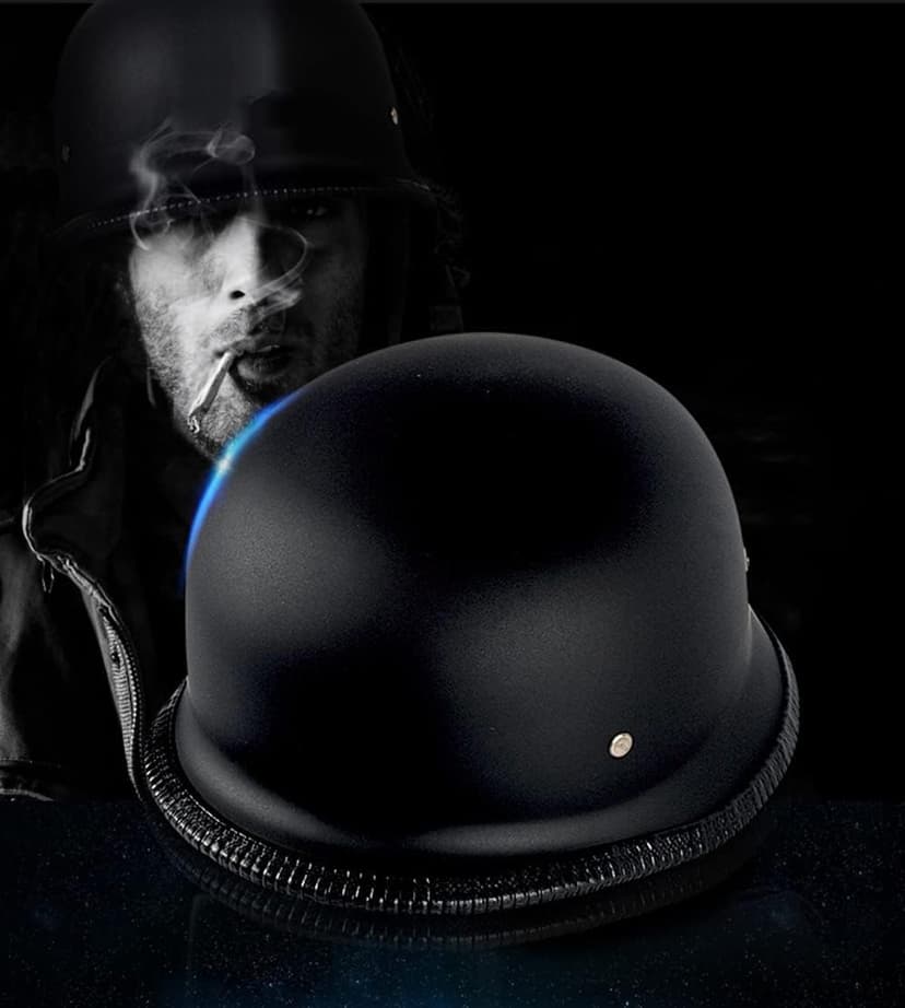 German Half Helmet,Adult Summer Handmade Personality Vintage Casco,Motorcycle Helmet Scooter Cool Helmet for Men and Women