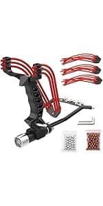Goldboy Professional Slingshot, Wrist Rocket Slingshot with Red Beam Sight, Hunting Slingshot for Adults with 4 Rubber Bands Replacement and 220 Ammo for Adults