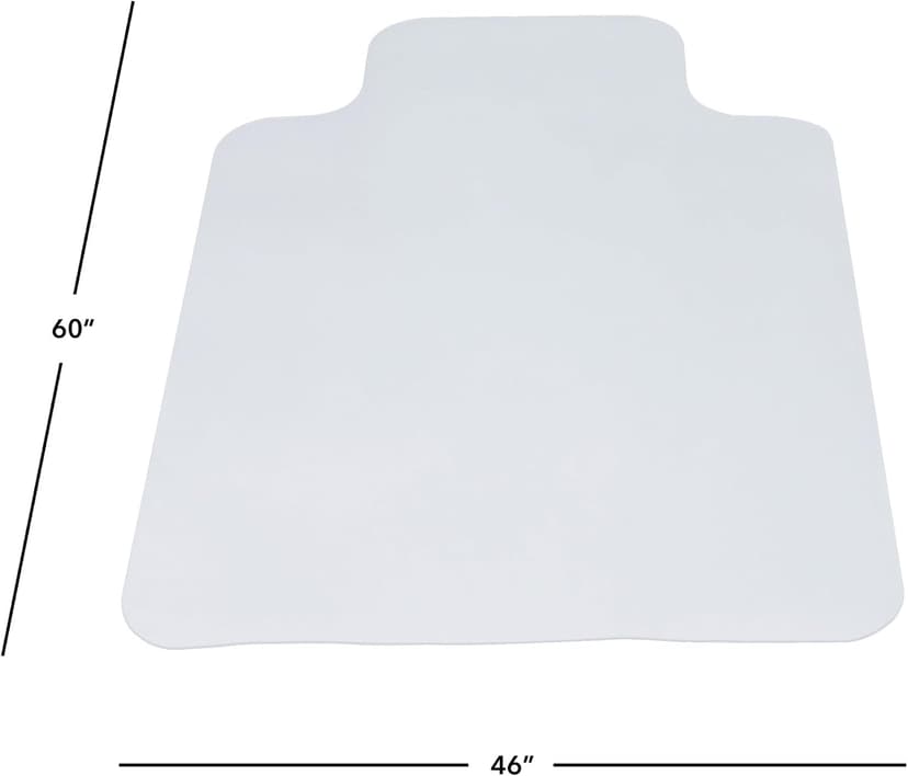HON Desk Chair Mat for Hard Floor, Office Chair Mat with Extended Lip, Floor Protectors for Work, Home, Gaming, 46" x 60"