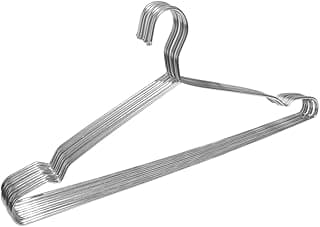 King Mills 19.6inch Stainless Steel Plus Size Hangers, Ideally Used as Extra Large Hangers for Heavy-Duty Clothes, Shirts, Oversized Coats, Dresses and Etc. Silver. 10pk.