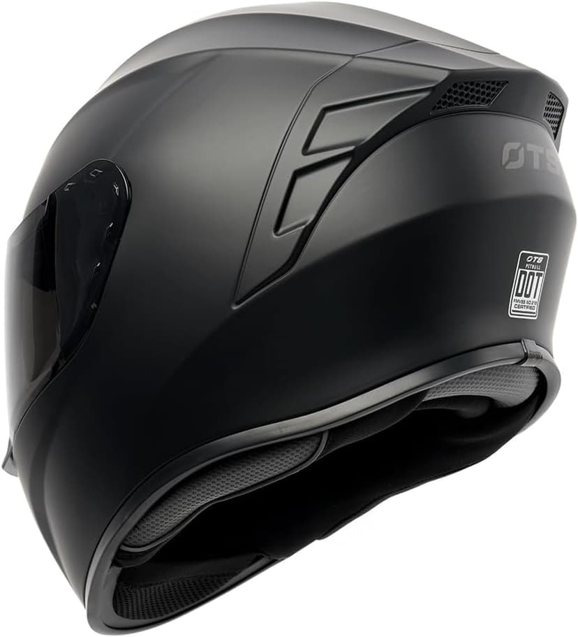 Orthrus Full Face Motorcycle Helmet for Adults Men & Women DOT Approved Motorbike Street Bike Racing Helmets with Tinted & Clear Visors (Matte Black, Large)