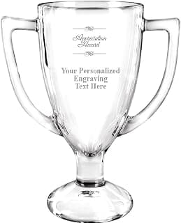 Crown Awards 7" Custom Engraved Cup Trophy, Personalized Glass Cup Award with Your Text B087MZ52CB