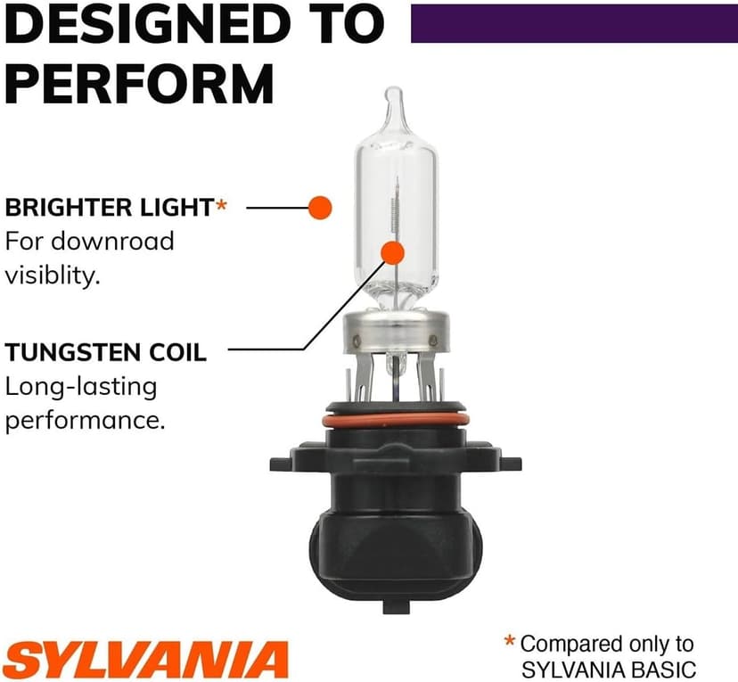 SYLVANIA - 9005 XtraVision Halogen Headlight Bulb - High-Performance Car Headlight - Halogen Light with No Glare - For Automotive - 2 Bulbs
