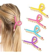 Back to School Jaw Barrettes Cute Teacher Appreciation Gift Accessories Party Costume Christmas YARIEW Pencil Hair Claw Clips for Women Thick Hair Clips for Teacher Gifts B0DSB6GNKS