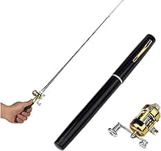 2023 Pocket Size Fishing Rod - Pen Fishing Pole and Reel Combo, Portable Telescopic Small Fishing Pole Mini Fishing Rod, Micro Collapsible Fishing Rod and Reel Combo Travel Fishing Kits