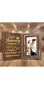 1 Year Anniversary Picture Frame Gifts, 1st Anniversary Frame for Her Him Girlfriend Boyfriend, Display Two 4x6 Inch