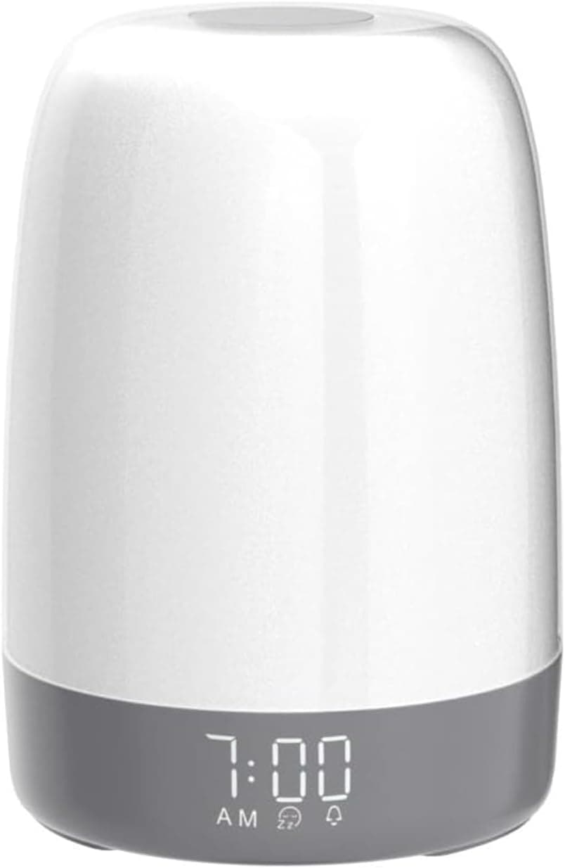 winshine Touch Wake Up Night Light with Sunrise Simulation Alarm Clock, 3 Ways Dimmable Warm White Bedside Lamp for Kid Bedrooms RGB Ambient Table Nightstand Light,Sleep Aid Snooze Timer Mode