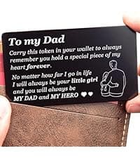 Wallet Card for Dad – Father's Day Gift from Son or Daughter for the Best Dad Ever - Voted Most Meaningful and Unique Gift for Fathers - Gift Ready, Engraved