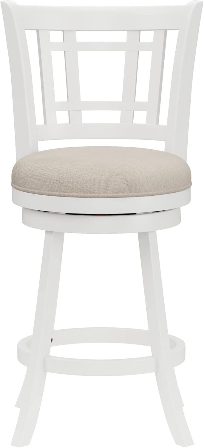 Hillsdale Fairfox 24.5" Wood Swivel Counter Height Stool, White