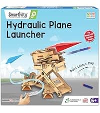 Smartivity 2in1 Hydraulic Airplanes & Darts Launcher STEM Toy for Kids Ages 6-14 Years I Cool Birthday Gifts for Boys & Girls | DIY Science STEM Kit for 6, 8,10,12,14 Years I Engineering Game