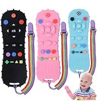 Bebecan Teething Sticks for Babies 36+ Months – Super Soft Silicone Teething Aids, Infant Oral Soothing Relief Back Molars, Multicolor 6-Pack