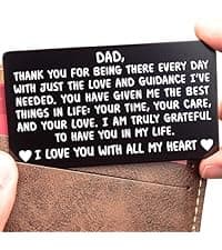 Wallet Card for Dad – Father's Day Gift from Son or Daughter for the Best Dad Ever - Voted Most Meaningful and Unique Gift for Fathers - Gift Ready, Engraved