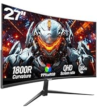 Gawfolk 24.5 Inch Gaming Curved Monitor Built-in Speakers, 3000R 120Hz PC Screen Full HD 1080P, HDMI 2.0, VGA, Wall Mount Compatible 75 * 75mm