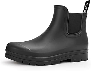 Kprm Ankle Rain Boots for Women Waterproof, Short Womens Rubber Chelsea Rainboots, Garden Shoes for Mud Barn Gardening Yard Farm Work