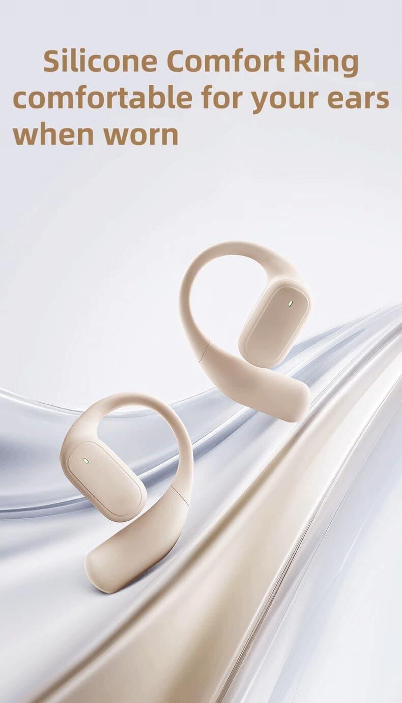 Open Ear Headphones, Over-Ear Earbuds with Ergonomic Ear Hooks, Bluetooth Headphones 5.4, 36 Hours Playback time, IPX5 Waterproof Touch Control Suitable for Cycling, Running, and Exercising (White)