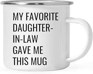 Andaz Press Funny 11oz. Stainless Steel Campfire Coffee Mug, My Favorite Daughter-in-Law Gave Me This Mug, 1-Pack, Enamel Camp Birthday Christmas Cup Father In Law Gift Mother In Law Gift B07VRQ4XHF