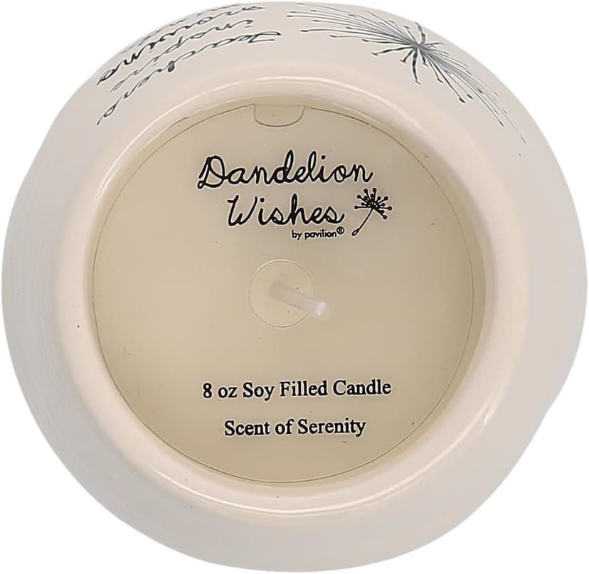 Pavilion Gift Company Never Stop Wishing Happy 40th Birthday - 8 oz Soy Wax Candle with Wick in A Yellow Ceramic Vessel 8 oz-100 Scent: Serenity, 3.5 Inch Tall
