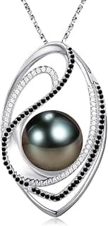 NONNYL Mothers Day Gifts for Mom, Wife, Women - Tahitian Black Pearl Necklace - Wedding, Birthday, Anniversary, Valentine's, Christmas Jewelry B0CSKR4M5V