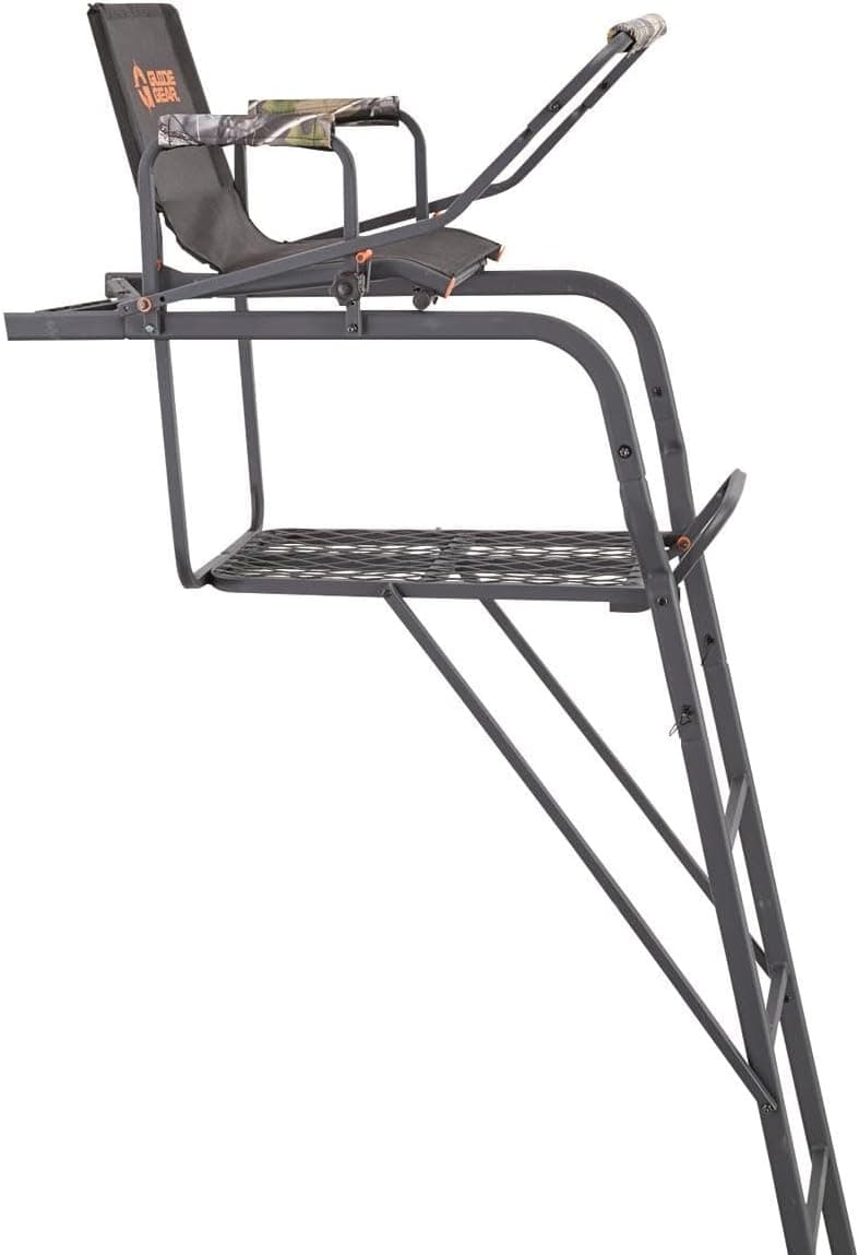 Guide Gear 15.5' Ladder Tree Stand for Hunting with Mesh Seat, Hunting Gear, Equipment, and Accessories