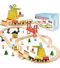 Montessori Wooden Train Toy Set for Kids, 12PCS Magnetic Train Cars with Storage Gift Box, STEM Educational Toy for Boys & Girls, Ages 2-8 Years, Christmas Birthday Party Gift