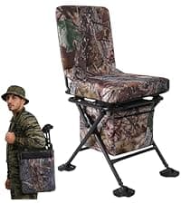 FUNHORUN Hunting Blind with Floor Mat, 360 Degree See Through Ground Blind with Carrying Bag, 2/3/4 Person Pop Up Camouflage Tent Portable Concealed Shelter
