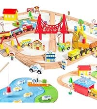 Montessori Wooden Train Toy Set for Kids, 12PCS Magnetic Train Cars with Storage Gift Box, STEM Educational Toy for Boys & Girls, Ages 2-8 Years, Christmas Birthday Party Gift