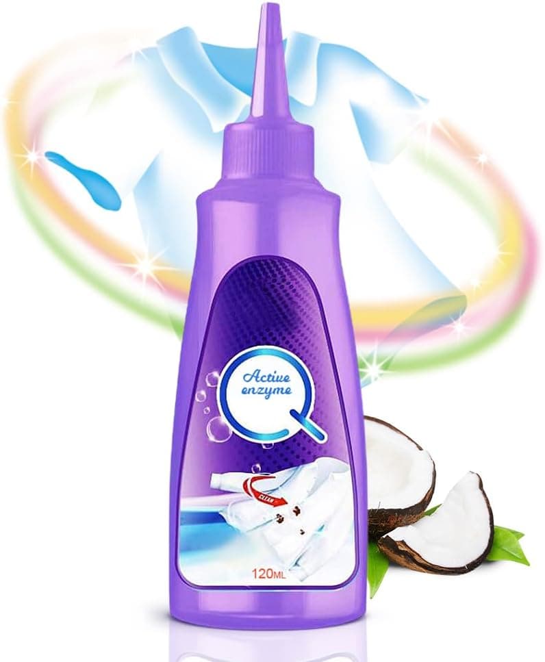 Active Enzyme Laundry Stain Remover, 2025 New White Shirt Garment Stubborn Stain Cleaner Oil Remover, Active Enzyme Clothing Stain Remover Collar Stain Removal Spray (1)