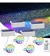 Solar Lights for Pools & Gardens - Waterproof RGB 16 Color Changing LED Lights (4Pack)