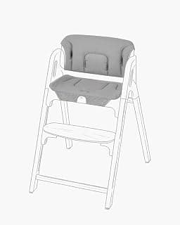 Momcozy High Chair Cushion & Backrest Set - Ergonomic Support for Dinerpal Chairs, Machine Washable Gray Seat Pad with Non-Slip Design