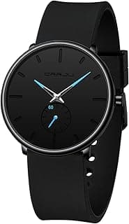 CRRJU Men’s Women Watch Casual Stylish Waterproof Quartz Unisex Wristwatches, Ultra Thin Watches for Men Women, Colorful Silicone Band