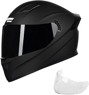 F-700 Full Face Motorcycle Helmet for Adults, DOT FMVSS 218 Certified Street Bike Helmet with Tinted Shield, Clear Replacement Visor and Removable Liner