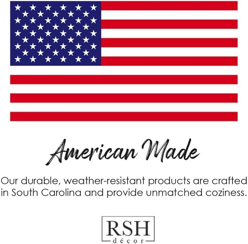 RSH DECOR Outdoor Chair Cushions Tufted Adirondack Chair Cushion Blue Tan Crab 42.5 x 21, Rocking Chair Cushion Pad, Patio Furniture Cushions for Porch or Deck, Made in USA