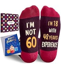 HAPPYPOP 50TH 60TH Birthday Gift Ideas - Men Birthday Socks for 50 60 Year Old Man Dad Him