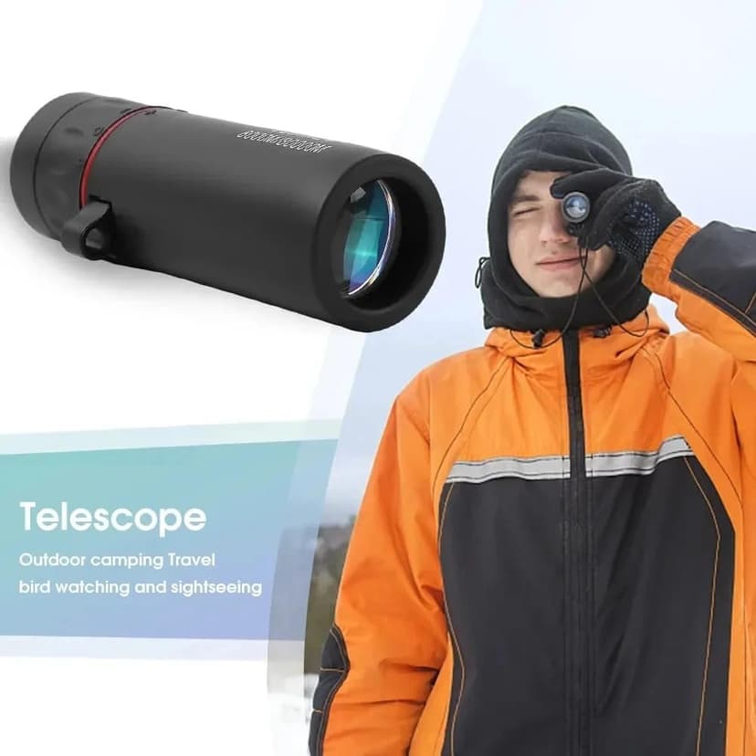 Portable Binoculars, 3000x25 Long-Focus HD Professional Monocular for Adults, Suitable for Outdoor Camping and Hunting (Black)